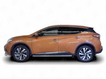 35 549 р. Широкая защита порогов с трубой диаметром 42 мм SLITKOFF v3 Nissan Murano 3 Z52 рестайлинг (2020-2025)  с доставкой в г. Керчь. Увеличить фотографию 2