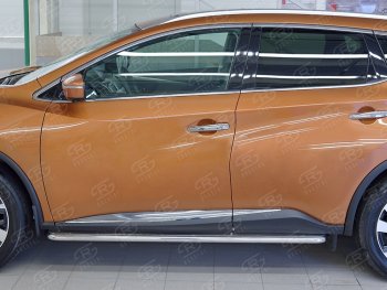 35 549 р. Широкая защита порогов с трубой диаметром 42 мм SLITKOFF v3 Nissan Murano 3 Z52 рестайлинг (2020-2025)  с доставкой в г. Керчь. Увеличить фотографию 3