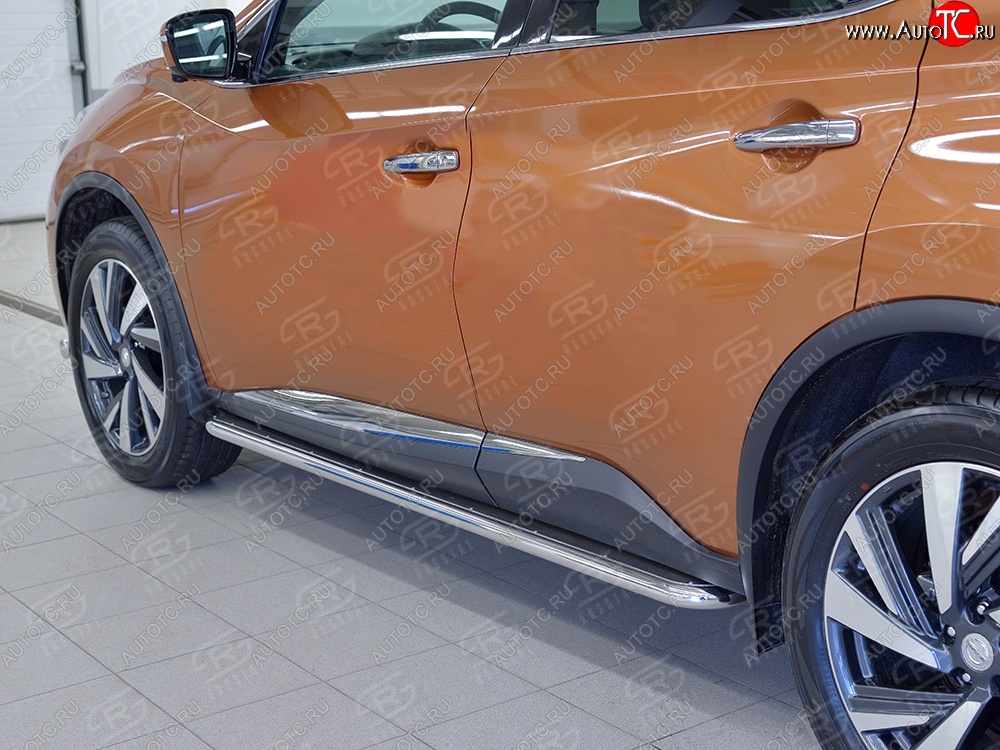 35 549 р. Широкая защита порогов с трубой диаметром 42 мм SLITKOFF v3 Nissan Murano 3 Z52 рестайлинг (2020-2025)  с доставкой в г. Керчь