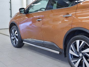 18 799 р. Защита порогов из круглой трубы диаметром 63 мм SLITKOFF v2  Nissan Murano  3 Z52 (2015-2025) дорестайлинг, рестайлинг  с доставкой в г. Керчь. Увеличить фотографию 3