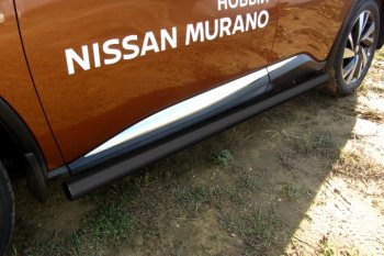 Защита порогов Slitkoff Nissan Murano  3 Z52 (2015-2025) дорестайлинг, рестайлинг