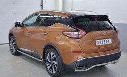 15 949 р. Защита заднего бампера (Ø42 мм волна, нержавейка) SLITKOFF Nissan Murano 3 Z52 дорестайлинг (2015-2022)  с доставкой в г. Керчь. Увеличить фотографию 2