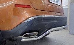 15 949 р. Защита заднего бампера (Ø42 мм волна, нержавейка) SLITKOFF Nissan Murano 3 Z52 дорестайлинг (2015-2022)  с доставкой в г. Керчь. Увеличить фотографию 4