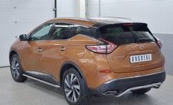 15 249 р. Защита заднего бампера (Ø42 мм волна под машину, нержавейка) SLITKOFF  Nissan Murano  3 Z52 (2015-2022) дорестайлинг  с доставкой в г. Керчь. Увеличить фотографию 2