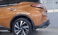 15 249 р. Защита заднего бампера (Ø42 мм волна под машину, нержавейка) SLITKOFF  Nissan Murano  3 Z52 (2015-2022) дорестайлинг  с доставкой в г. Керчь. Увеличить фотографию 3