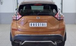 Защита заднего бампера (Ø42 мм волна под машину, нержавейка) SLITKOFF Nissan Murano  3 Z52 (2015-2022) дорестайлинг