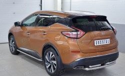 16 699 р. Защита заднего бампера (2 трубы Ø63 и 42 мм, нержавейка) SLITKOFF  Nissan Murano  3 Z52 (2015-2022) дорестайлинг  с доставкой в г. Керчь. Увеличить фотографию 2