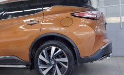 16 699 р. Защита заднего бампера (2 трубы Ø63 и 42 мм, нержавейка) SLITKOFF  Nissan Murano  3 Z52 (2015-2022) дорестайлинг  с доставкой в г. Керчь. Увеличить фотографию 3