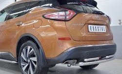 16 699 р. Защита заднего бампера (2 трубы Ø63 и 42 мм, нержавейка) SLITKOFF  Nissan Murano  3 Z52 (2015-2022) дорестайлинг  с доставкой в г. Керчь. Увеличить фотографию 4