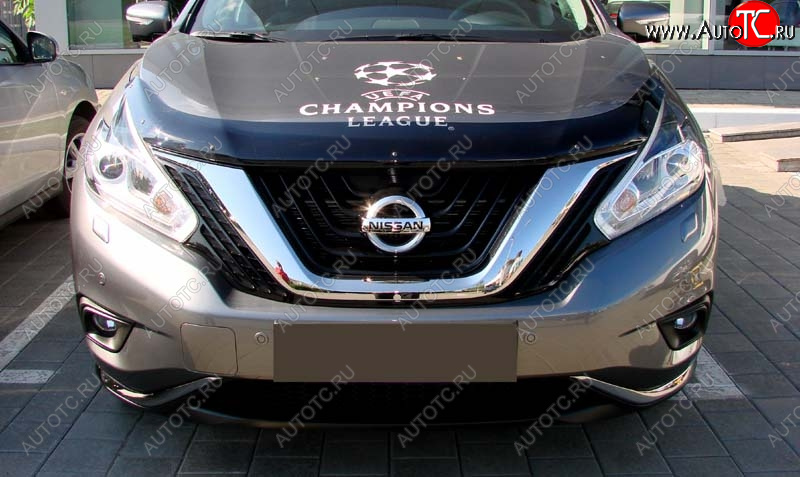 3 689 р. Дефлектор капота SIM Nissan Murano 3 Z52 дорестайлинг (2015-2022)  с доставкой в г. Керчь