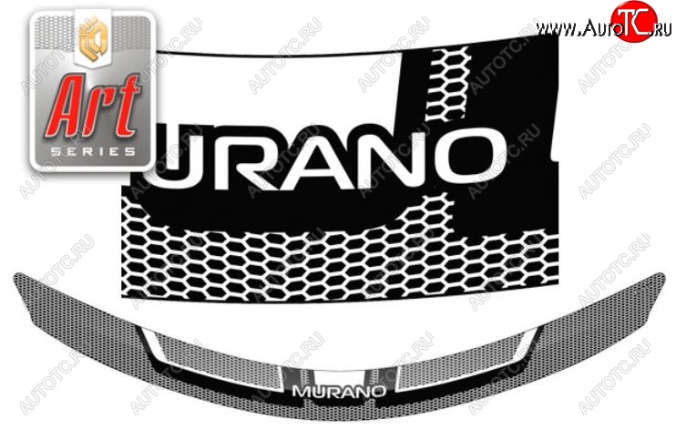 2 159 р. Дефлектор капота CA-Plastiс  Nissan Murano  1 Z50 (2002-2009) (Серия Art черная)  с доставкой в г. Керчь