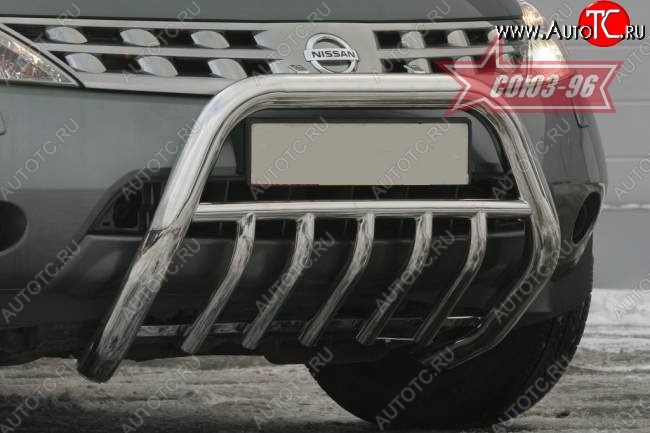 20 159 р. Защита переднего бампера Souz-96 (d76) Nissan Murano 1 Z50 (2002-2009)  с доставкой в г. Керчь