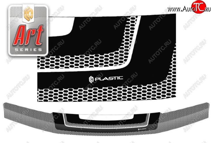 2 199 р. Дефлектор капота CA-Plastiс  Nissan Navara  2 D40 (2010-2016) рестайлинг (Серия Art черная)  с доставкой в г. Керчь