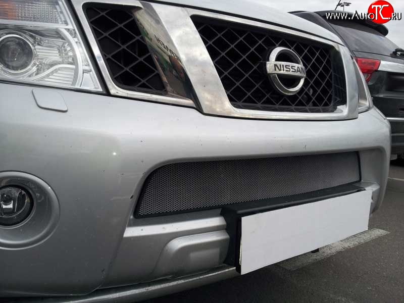 1 839 р. Сетка на бампер (рестайлинг) Novline Nissan Navara 2 D40 дорестайлинг (2004-2010)  с доставкой в г. Керчь