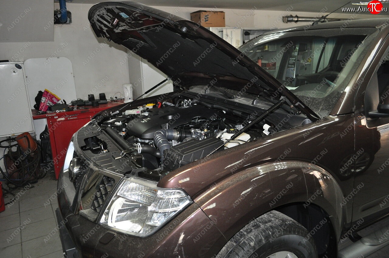 2 199 р. Упоры капота Russtal Nissan Navara 2 D40 рестайлинг (2010-2016)  с доставкой в г. Керчь