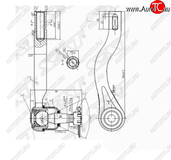 859 р. Левый наконечник рулевой тяги SAT  Nissan Navara  2 D40 (2004-2010) дорестайлинг  с доставкой в г. Керчь