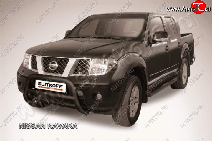 23 599 р. Кенгурятник d76 низкий Nissan Navara 2 D40 дорестайлинг (2004-2010) (Цвет: серебристый)  с доставкой в г. Керчь