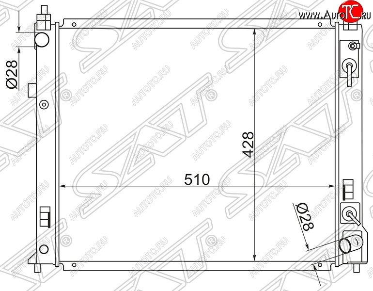 7 299 р. Радиатор двигателя (пластинчатый, МКПП/АКПП) SAT  Nissan Note  2 - Tiida  2 хэтчбек  с доставкой в г. Керчь