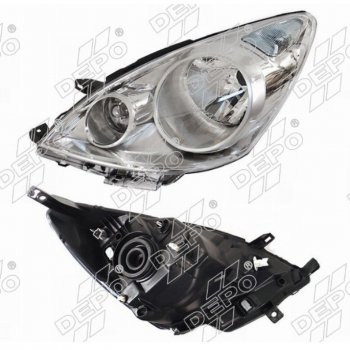 Левая фара (Евросвет) DEPO Nissan Note  1 (2008-2013) E11 рестайлинг