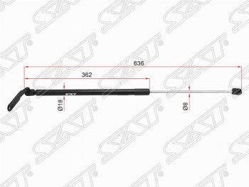 Левый упор крышки багажника (газовый) SAT Nissan Note  2 (2012-2016) E12 дорестайлинг