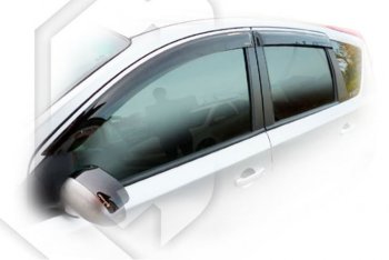 Дефлектора окон (правый руль) CA-Plastic Nissan Note 1 E11 дорестайлинг (2004-2008) (Classic полупрозрачный, Без хром.молдинга)