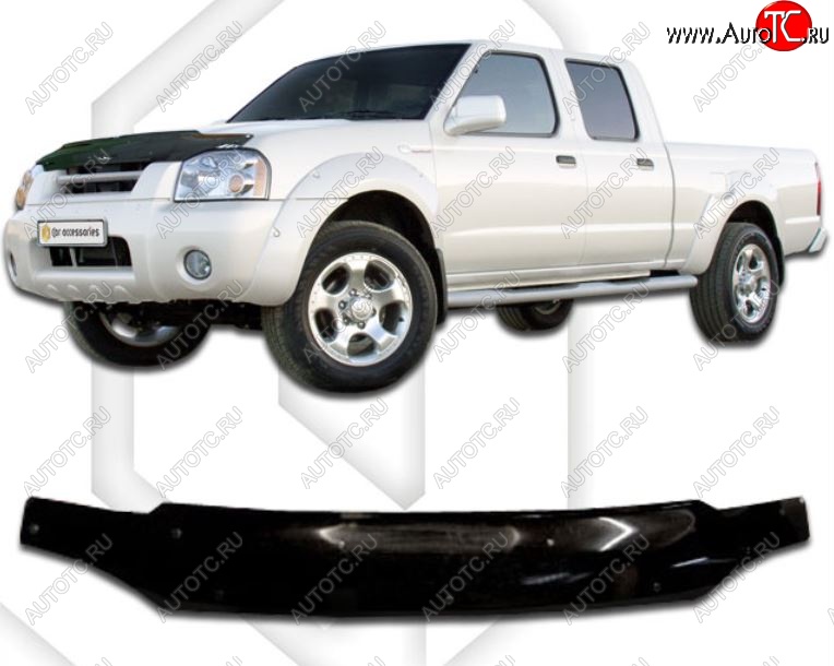 1 999 р. Дефлектор капота CA-Plastic Nissan NP300 (2003-2008) (Classic черный, Без надписи)  с доставкой в г. Керчь