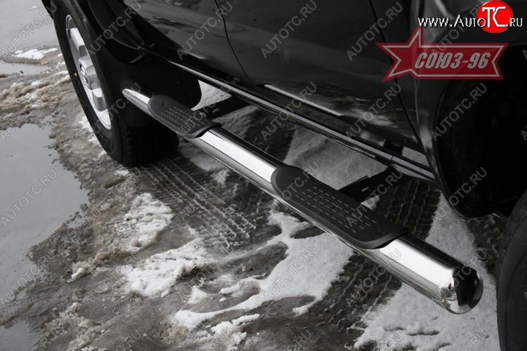 14 354 р. Защита порогов с проступью Souz-96 (d76) Nissan NP300 (2008-2013)  с доставкой в г. Керчь