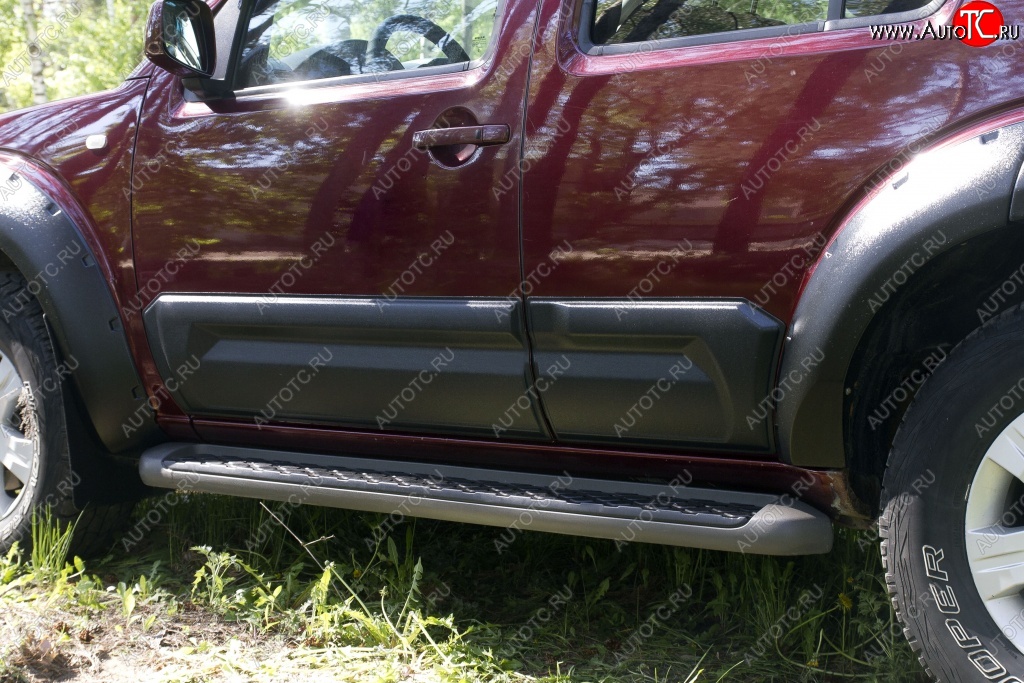 6 999 р. Молдинги дверей RA (широкие, комплект) Nissan Pathfinder R51 дорестайлинг (2004-2007) (Поверхность глянец (под окраску), Неокрашенные)  с доставкой в г. Керчь