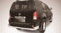 Двойная защита заднего бампера из трёх труб диаметром 76 и 42 мм Slitkoff Nissan Pathfinder  R51 (2004-2007) дорестайлинг