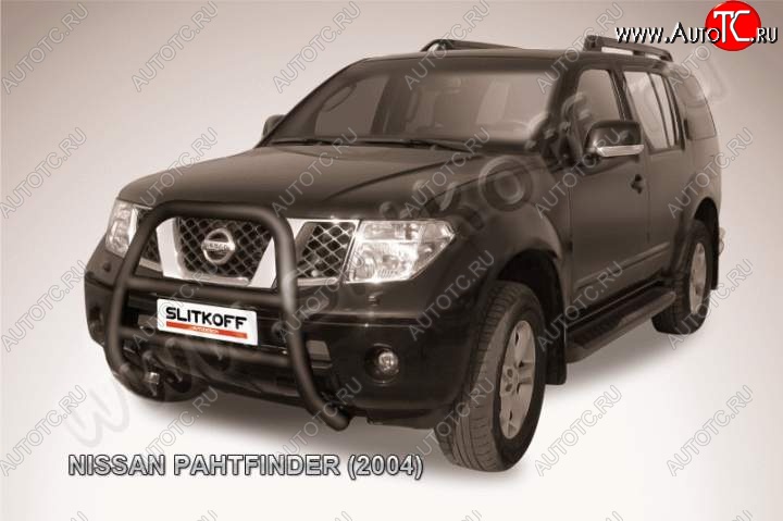 27 449 р. Кенгурятник d76 высокий  Nissan Pathfinder  R51 (2004-2007) дорестайлинг (Цвет: серебристый)  с доставкой в г. Керчь