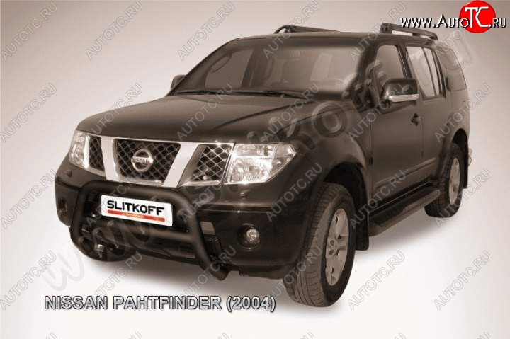 23 599 р. Кенгурятник d76 низкий  Nissan Pathfinder  R51 (2004-2007) дорестайлинг (Цвет: серебристый)  с доставкой в г. Керчь