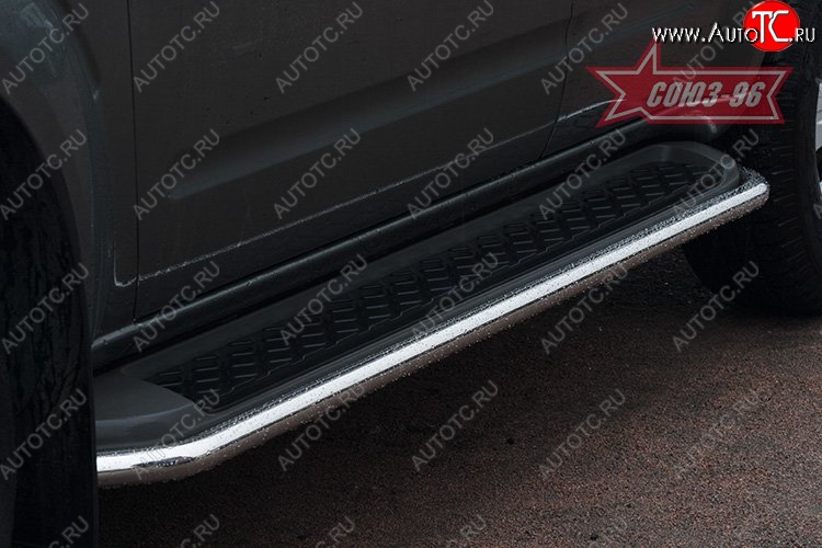 10 259 р. Защита штатных порогов рестайлинг Souz-96 (d42) Nissan Pathfinder R51 дорестайлинг (2004-2007)  с доставкой в г. Керчь