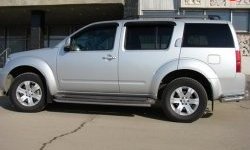 Защита порогов d43 мм Металл Дизайн Nissan Pathfinder R51 дорестайлинг (2004-2007) (полированная нержавейка)