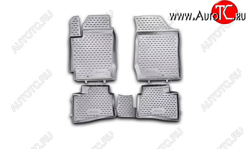 9 549 р. Комплект 3D ковриков салона Element полиуретан Nissan Pathfinder R51 дорестайлинг (2004-2007) (серый)  с доставкой в г. Керчь