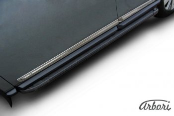 11 609 р. Порожки для ног Arbori Optima Black Nissan Pathfinder R52 дорестайлинг (2012-2017)  с доставкой в г. Керчь. Увеличить фотографию 2