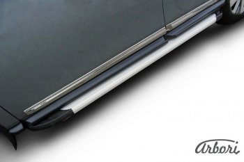 10 979 р. Порожки для ног Arbori Optima Silver Nissan Pathfinder R52 дорестайлинг (2012-2017)  с доставкой в г. Керчь. Увеличить фотографию 2