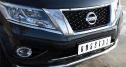 15 999 р. Одинарная защита переднего бампера диаметром 63 мм SLITKOFF  Nissan Pathfinder  R52 (2012-2017) дорестайлинг  с доставкой в г. Керчь. Увеличить фотографию 3
