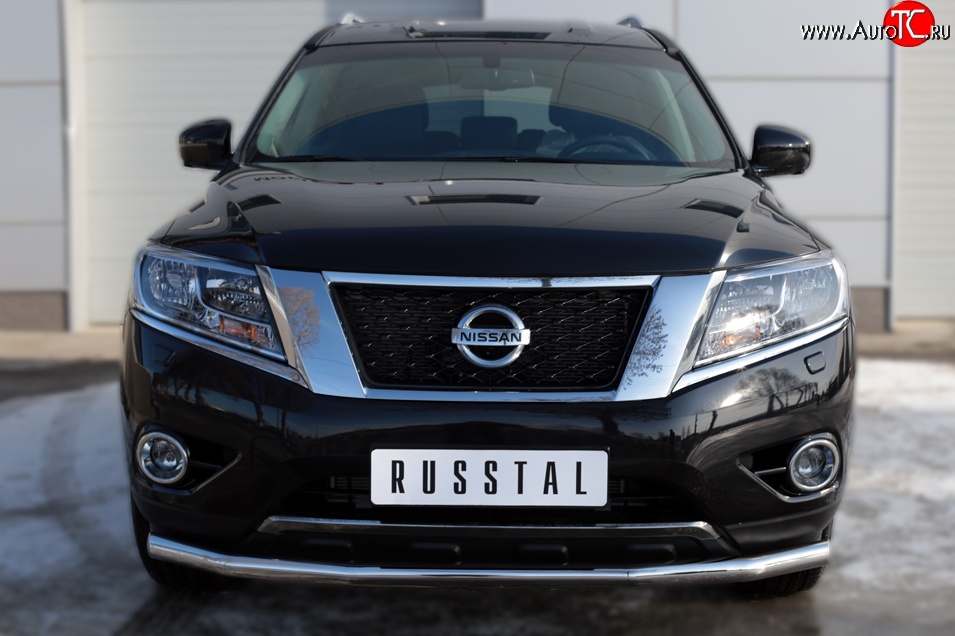 15 999 р. Одинарная защита переднего бампера диаметром 63 мм SLITKOFF  Nissan Pathfinder  R52 (2012-2017) дорестайлинг  с доставкой в г. Керчь