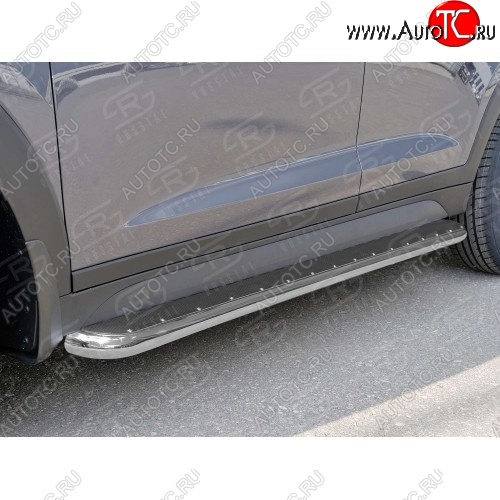 35 549 р. Широкая защита порогов с трубой диаметром 42 мм SLITKOFF v3  Nissan Pathfinder  R52 (2012-2017) дорестайлинг  с доставкой в г. Керчь