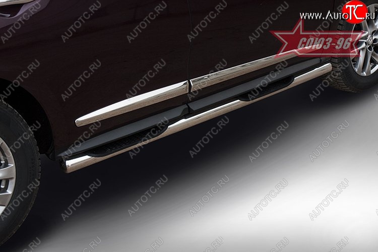21 284 р. Защита порогов с проступью Souz-96 (d76) Nissan Pathfinder R52 дорестайлинг (2012-2017)  с доставкой в г. Керчь