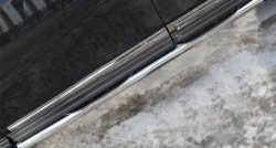83 999 р. Защита порогов с пластиковыми вставками для ног из круглой трубы диаметром 76 мм Russtal Nissan Pathfinder R52 дорестайлинг (2012-2017) (Защита порогов с со скосами на торцах (вариант 1))  с доставкой в г. Керчь. Увеличить фотографию 5