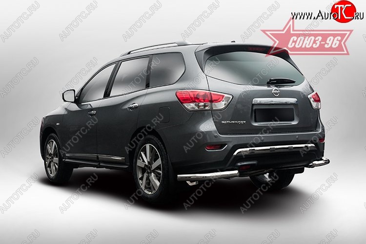 11 789 р. Угловая защита заднего бампера с диаметром трубы 60 мм Souz-96 Nissan Pathfinder R52 дорестайлинг (2012-2017)  с доставкой в г. Керчь
