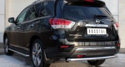 12 649 р. Защита заднего бампера (Ø63 мм, нержавейка) SLITKOFF  Nissan Pathfinder  R52 (2012-2017) дорестайлинг  с доставкой в г. Керчь. Увеличить фотографию 4