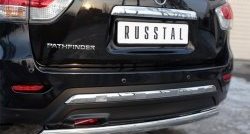 11 599 р. Защита заднего бампера (Ø75x42 мм, нержавейка) Russtal Nissan Pathfinder R52 дорестайлинг (2012-2017)  с доставкой в г. Керчь. Увеличить фотографию 2