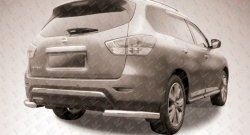 Защита заднего бампера из двух боковых уголков диаметром 76 мм Slitkoff Nissan Pathfinder  R52 (2012-2017) дорестайлинг
