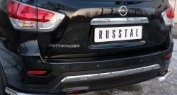 16 349 р. Защита заднего бампера (Ø63 мм уголки, нержавейка) SLITKOFF  Nissan Pathfinder  R52 (2012-2017) дорестайлинг  с доставкой в г. Керчь. Увеличить фотографию 2