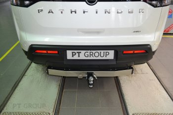 19 689 р. Фаркоп Petroil Tuning (съемный квадрат)  Nissan Pathfinder  R53 (2021-2025) (с нержавеющей накладкой)  с доставкой в г. Керчь. Увеличить фотографию 3
