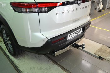 19 689 р. Фаркоп Petroil Tuning (съемный квадрат)  Nissan Pathfinder  R53 (2021-2025) (с нержавеющей накладкой)  с доставкой в г. Керчь. Увеличить фотографию 4