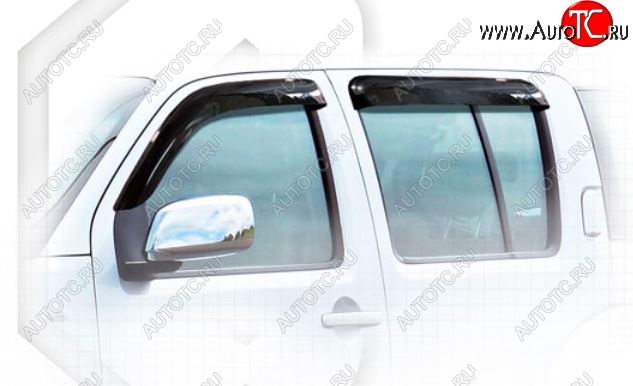 2 199 р. Дефлектора окон CA-Plastic Nissan Pathfinder R51 рестайлинг (2009-2014) (Classic полупрозрачный, Без хром.молдинга)  с доставкой в г. Керчь
