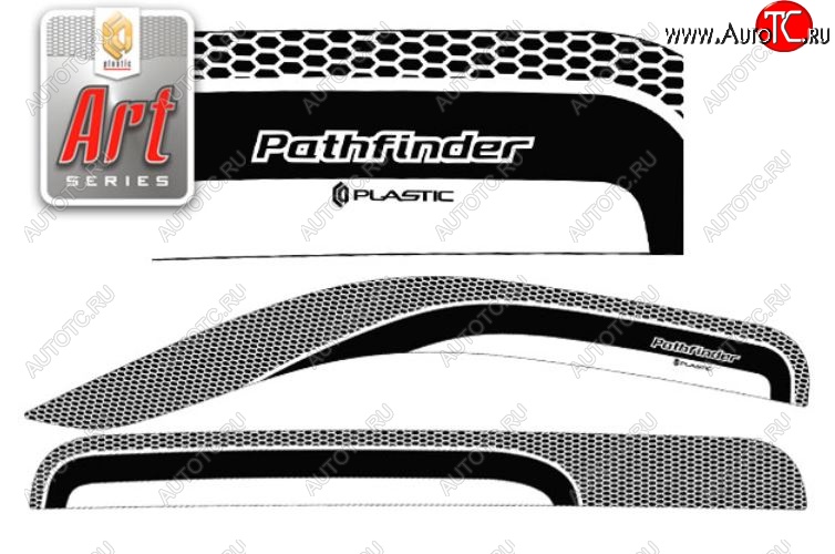 2 299 р. Дефлектора окон CA-Plastic  Nissan Pathfinder  R51 (2009-2014) рестайлинг (Серия Art графит, Без хром.молдинга)  с доставкой в г. Керчь